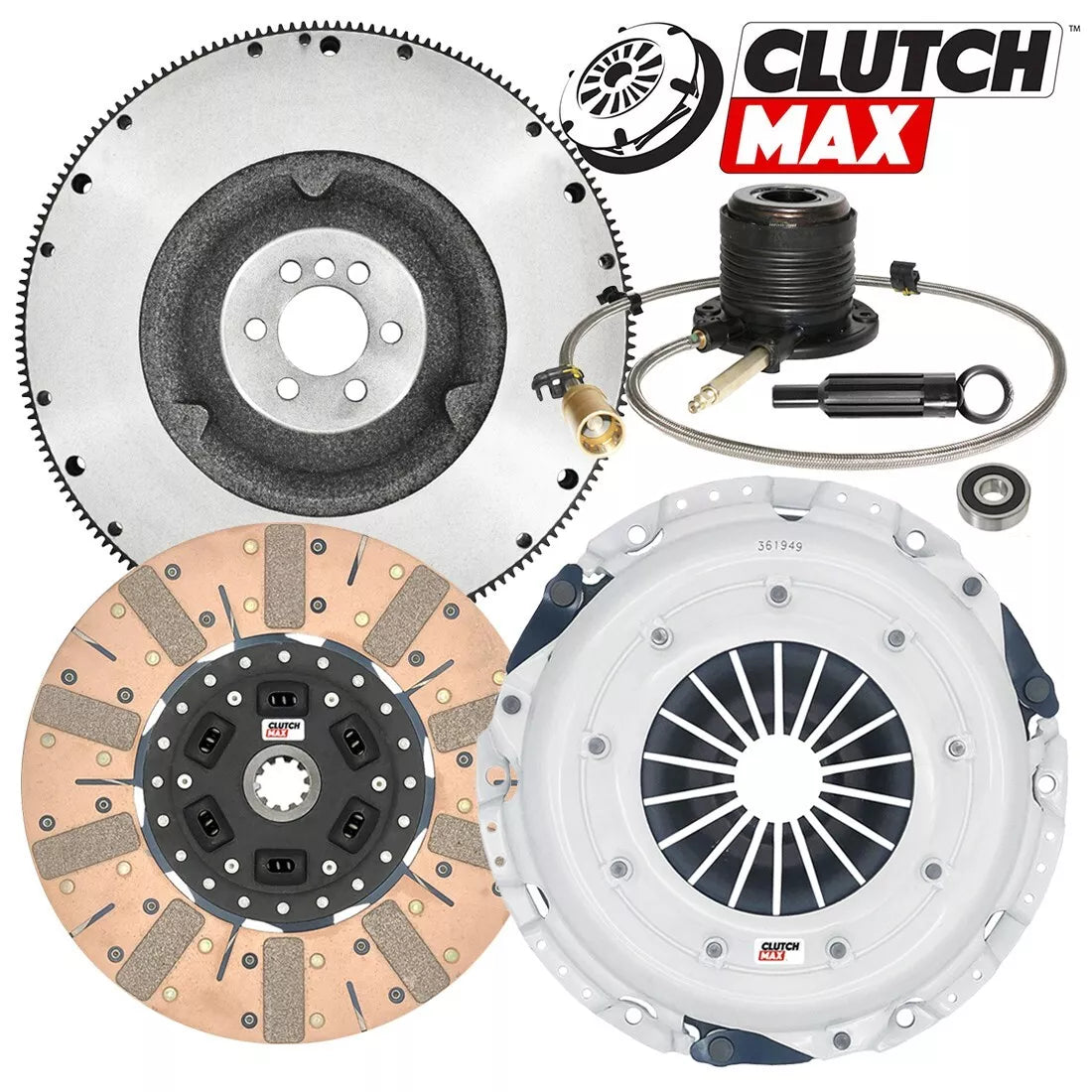 CLUTCHMAX  STAGE 3 CLUTCH KIT & FLYWHEEL WITH SLAVE CYLINDER BUNDLE SET [CM04182DFWS-FW167577-ST3]