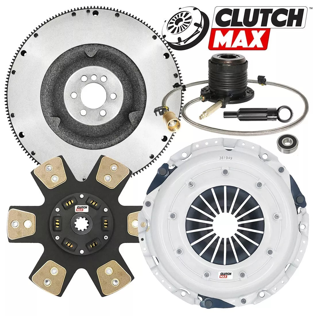 CLUTCHMAX  STAGE 4 CLUTCH KIT & FLYWHEEL WITH SLAVE CYLINDER BUNDLE SET [CM04182HDCWS-FW167577-ST4]