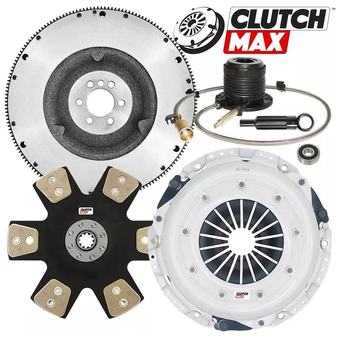 CLUTCHMAX  STAGE 5 CLUTCH KIT & FLYWHEEL WITH SLAVE CYLINDER BUNDLE SET [CM04182HDDWS-FW167577-ST5]