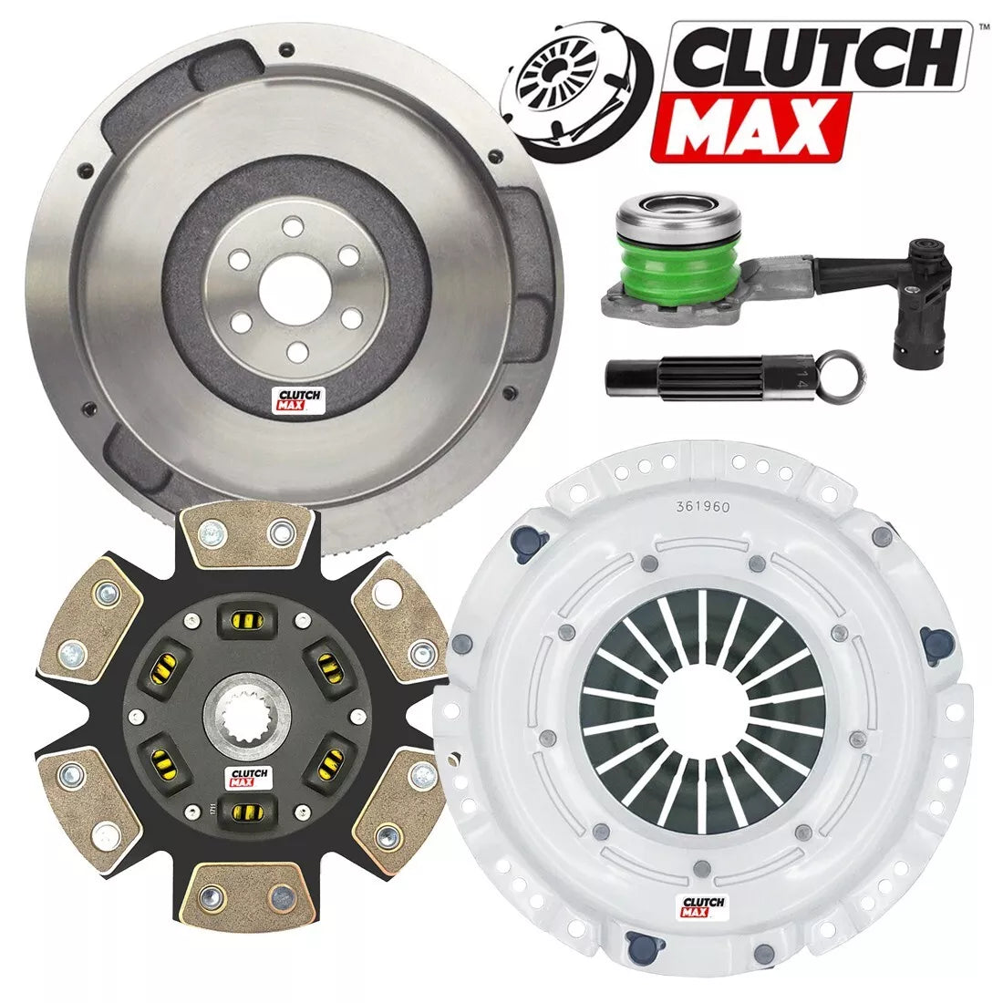 CLUTCHMAX  STAGE 3 CLUTCH KIT & FLYWHEEL WITH SLAVE CYLINDER BUNDLE SET [CM04195HDCWS-FW167610-ST3]