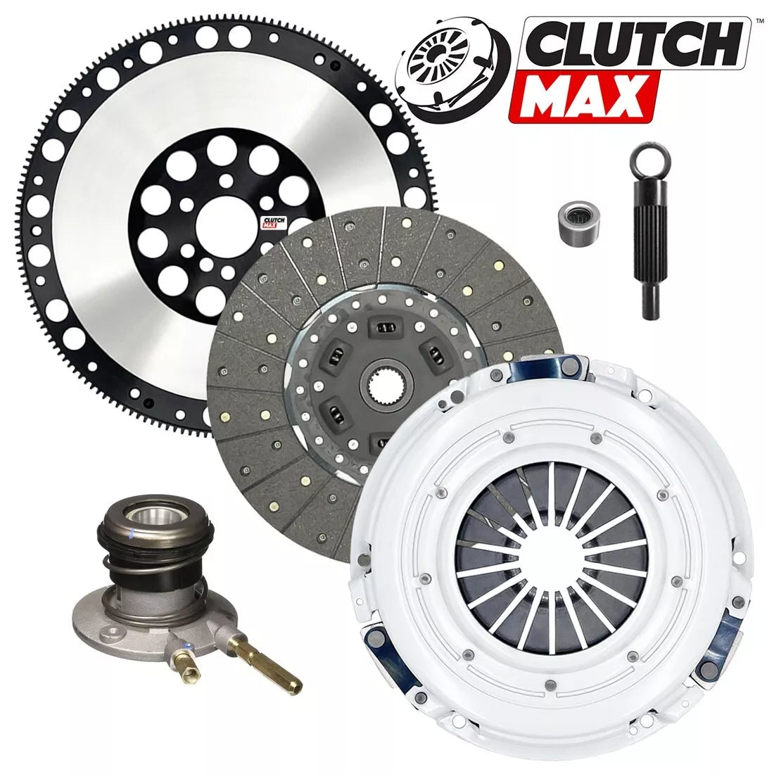 CLUTCHMAX OEM CLUTCH KIT & PERFORMANCE CHROMOLY FLYWHEEL WITH SLAVE CYLINDER BUNDLE SET [CM04222HDWS-LSF04173-CK]