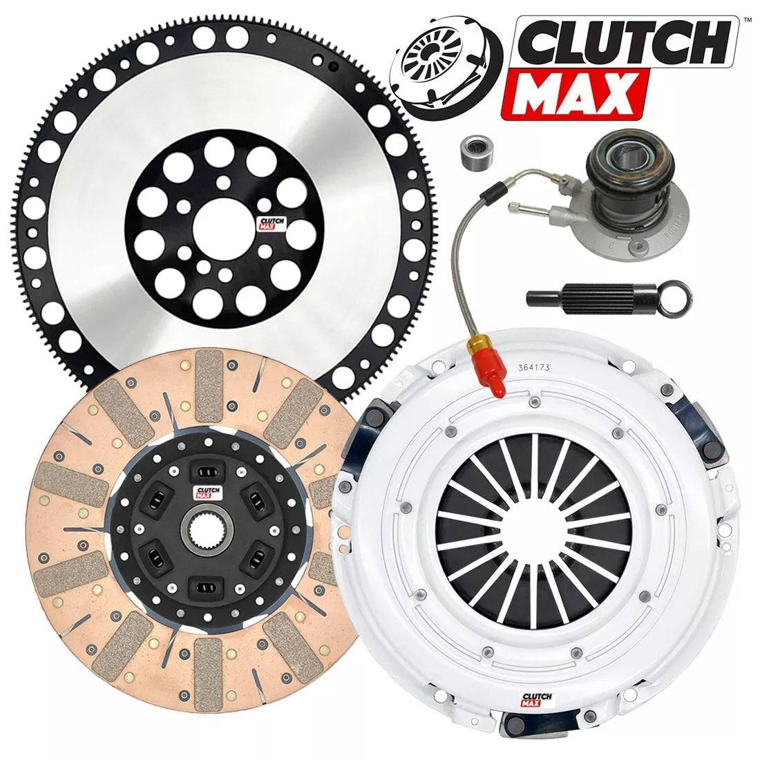 CLUTCHMAX  STAGE 3 CLUTCH KIT & PERFORMANCE CHROMOLY FLYWHEEL WITH SLAVE CYLINDER BUNDLE SET [CM04273DFWS-LSF04173-ST3]