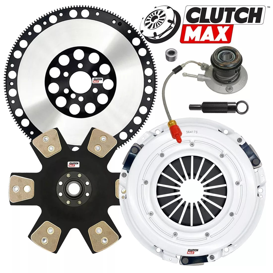 CLUTCHMAX  STAGE 5 CLUTCH KIT & PERFORMANCE CHROMOLY FLYWHEEL WITH SLAVE CYLINDER BUNDLE SET [CM04273HDDWS-LSF04173-ST5]
