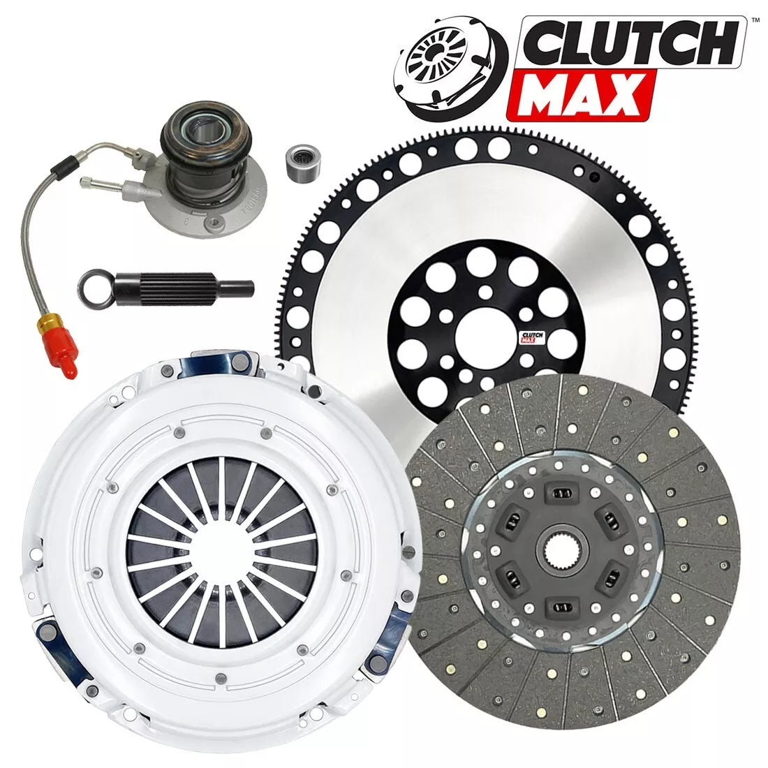CLUTCHMAX  OEM CLUTCH KIT & PERFORMANCE CHROMOLY FLYWHEEL WITH SLAVE CYLINDER BUNDLE SET [CM04273HDWS-LSF04173-CK]