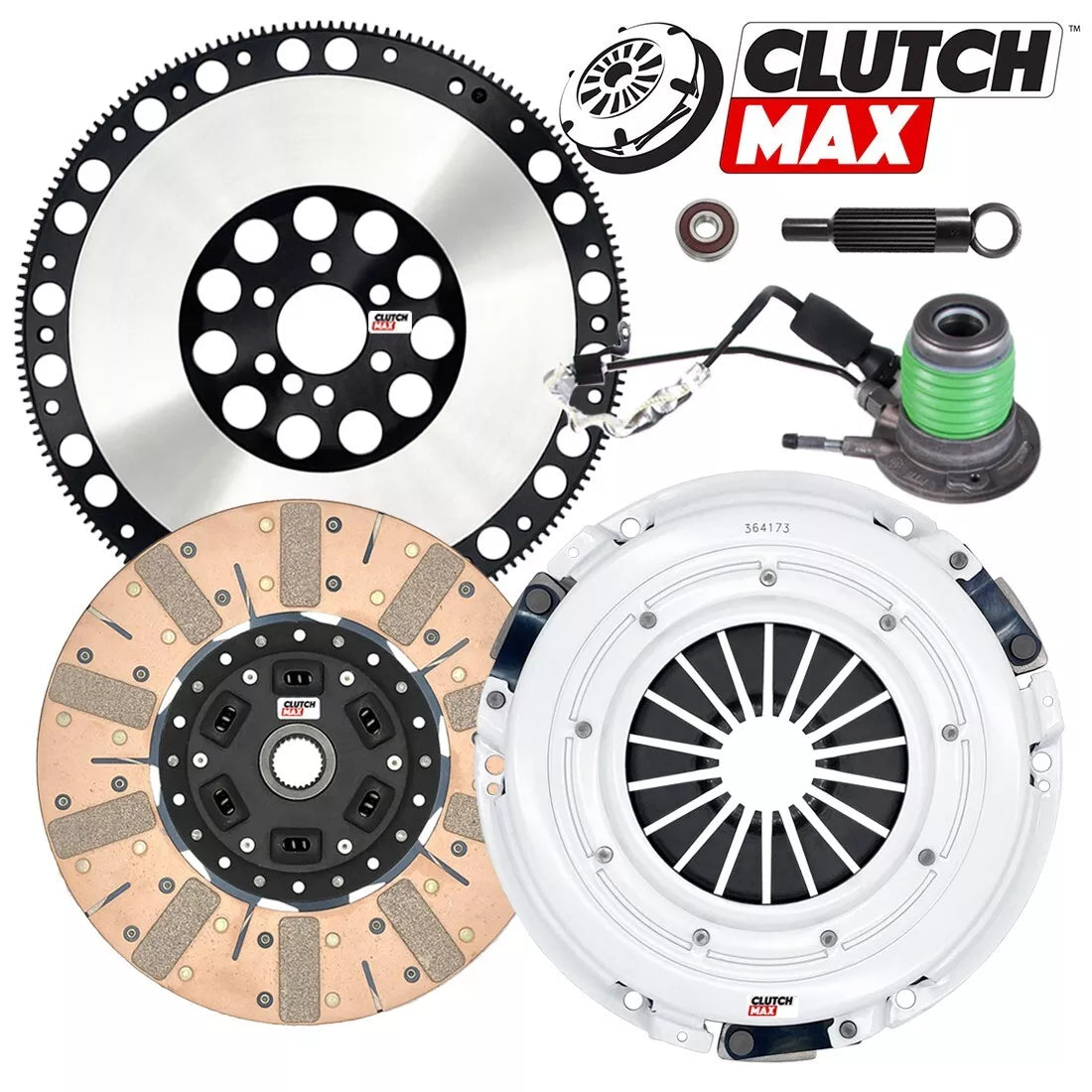 CLUTCHMAX  STAGE 3 CLUTCH KIT & PERFORMANCE CHROMOLY FLYWHEEL WITH SLAVE CYLINDER BUNDLE SET [CM04803DFWS-LSF04173-ST3]