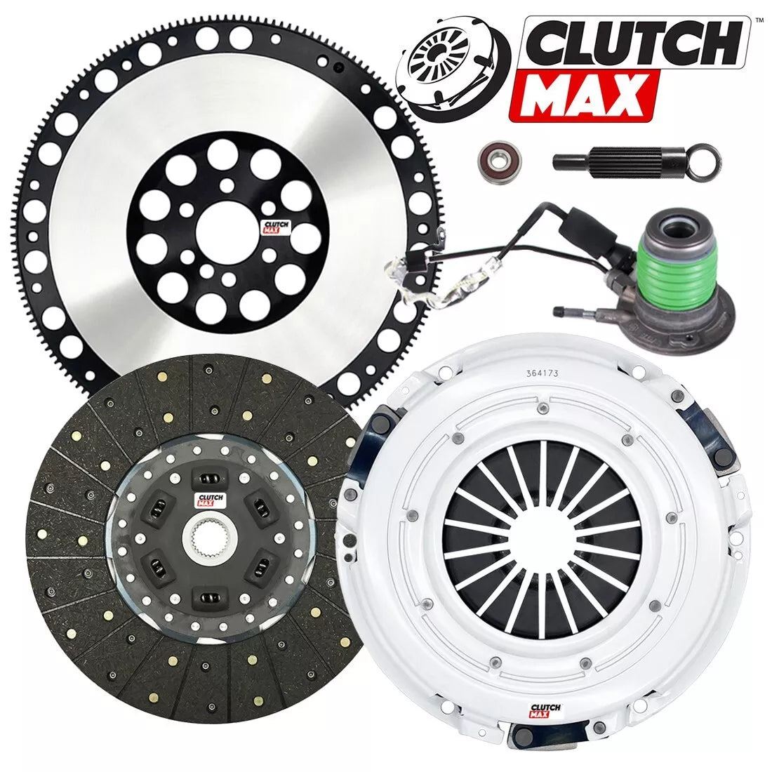 CLUTCHMAX  STAGE 2 CLUTCH KIT & PERFORMANCE CHROMOLY FLYWHEEL WITH SLAVE CYLINDER BUNDLE SET [CM04803SBWS-LSF04173-ST2X]