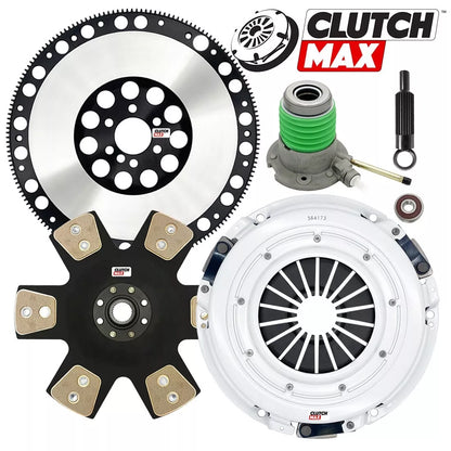 CLUTCHMAX  STAGE 5 CLUTCH KIT & PERFORMANCE CHROMOLY FLYWHEEL WITH SLAVE CYLINDER BUNDLE SET [CM04804HDDWS-LSF04173-ST5]