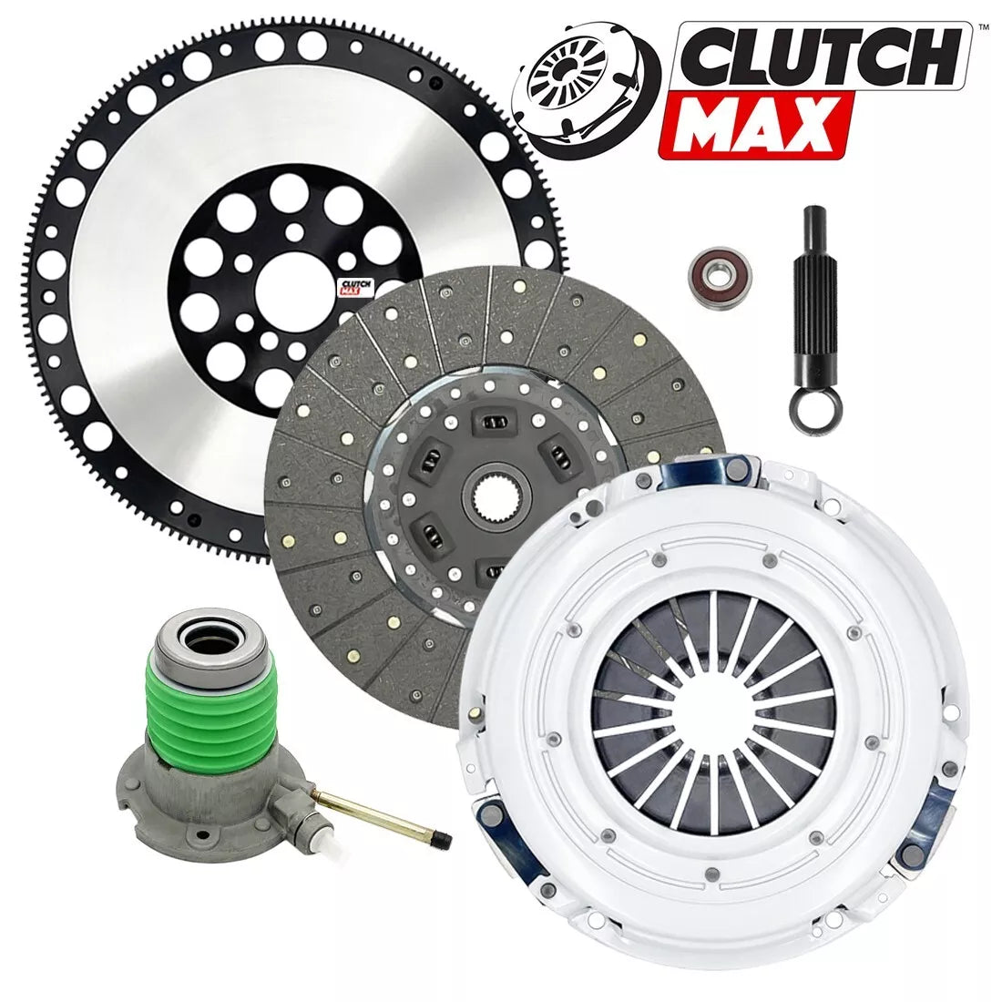 CLUTCHMAX  OEM CLUTCH KIT & PERFORMANCE CHROMOLY FLYWHEEL WITH SLAVE CYLINDER BUNDLE SET [CM04804HDWS-LSF04173-CK]