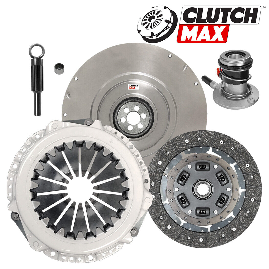 CLUTCHMAX OEM CLUTCH KIT & FLYWHEEL WITH SLAVE CYLINDER BUNDLE SET [CM07077HDWS-FW167724-CK]