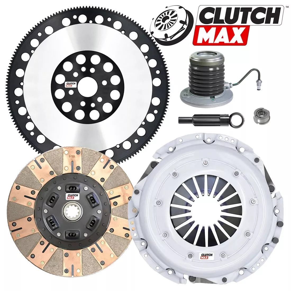 CLUTCHMAX  STAGE 3 CLUTCH KIT & PERFORMANCE CHROMOLY FLYWHEEL WITH SLAVE CYLINDER BUNDLE SET [CM07287DFWS+LSF07023-ST3]