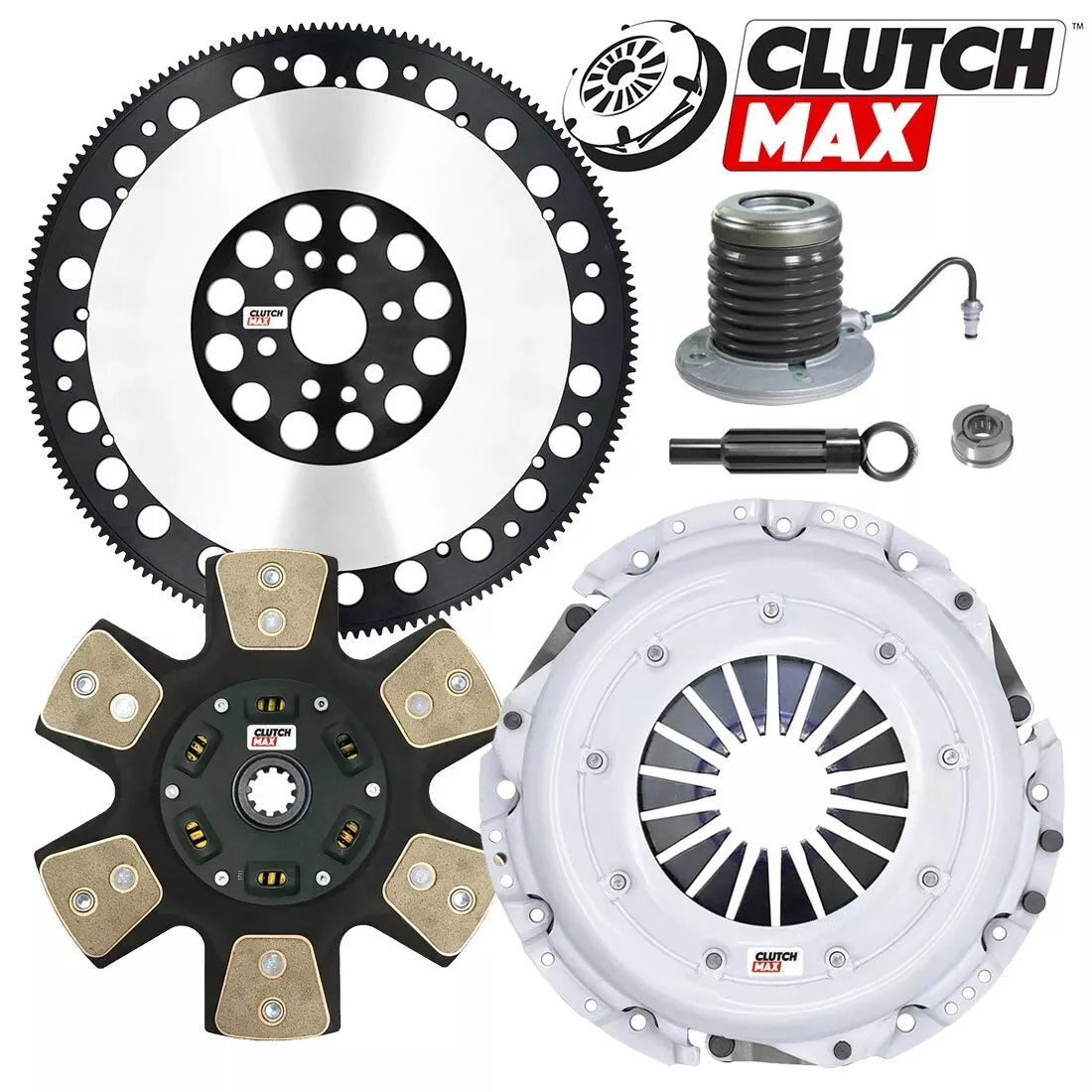 CLUTCHMAX  STAGE 4 CLUTCH KIT & PERFORMANCE CHROMOLY FLYWHEEL WITH SLAVE CYLINDER BUNDLE SET [CM07287HDCWS+LSF07023-ST4]