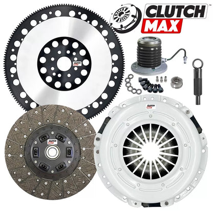 CLUTCHMAX  STAGE 1 CLUTCH KIT & PERFORMANCE CHROMOLY FLYWHEEL WITH SLAVE CYLINDER BUNDLE SET [CM07386HDWS+LSF07809-ST1]