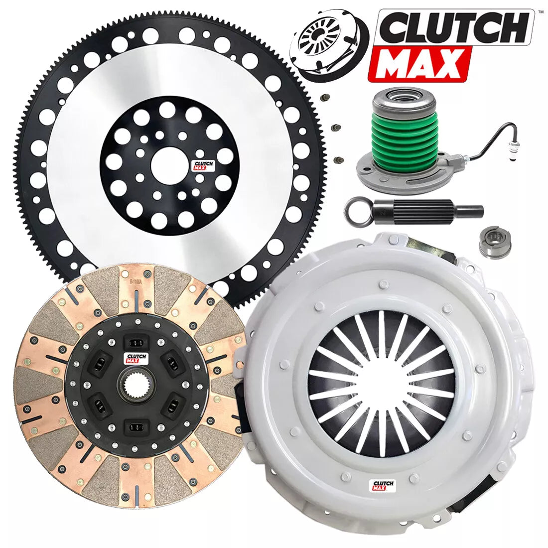 CLUTCHMAX  STAGE 3 CLUTCH KIT & PERFORMANCE CHROMOLY FLYWHEEL WITH SLAVE CYLINDER BUNDLE SET [CM07953DFWS-LSF07024-ST3]