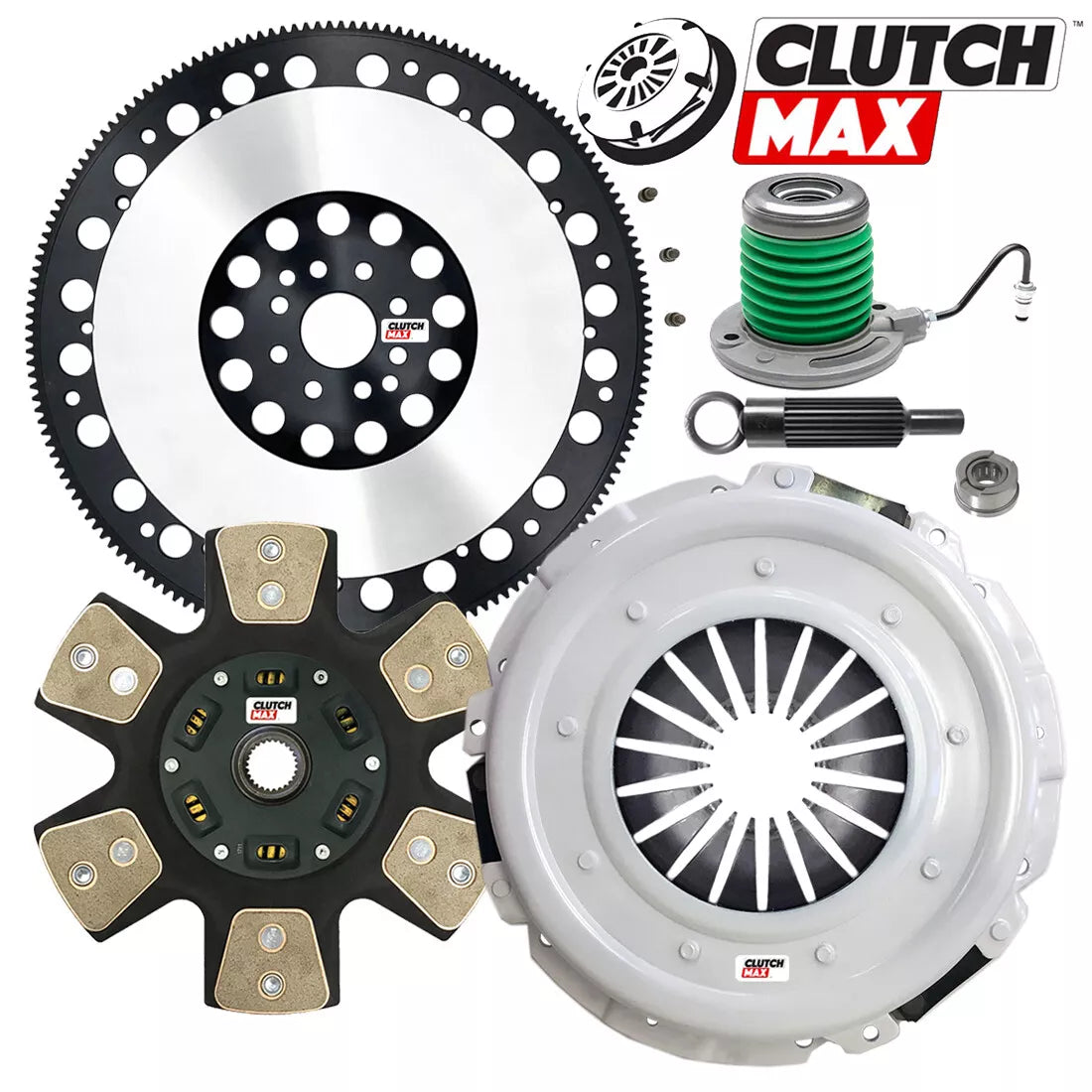 CLUTCHMAX  STAGE 4 CLUTCH KIT & PERFORMANCE CHROMOLY FLYWHEEL WITH SLAVE CYLINDER BUNDLE SET [CM07953HDCWS-LSF07024-ST4]