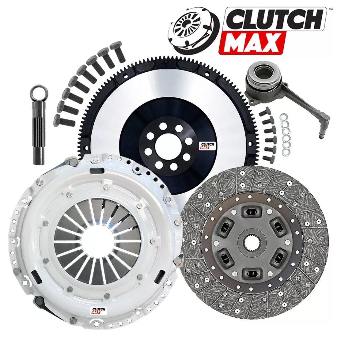 CLUTCHMAX  OEM CLUTCH KIT & PERFORMANCE CHROMOLY FLYWHEEL WITH SLAVE CYLINDER BUNDLE SET [CM17168HDWS+LSF17168-CK]