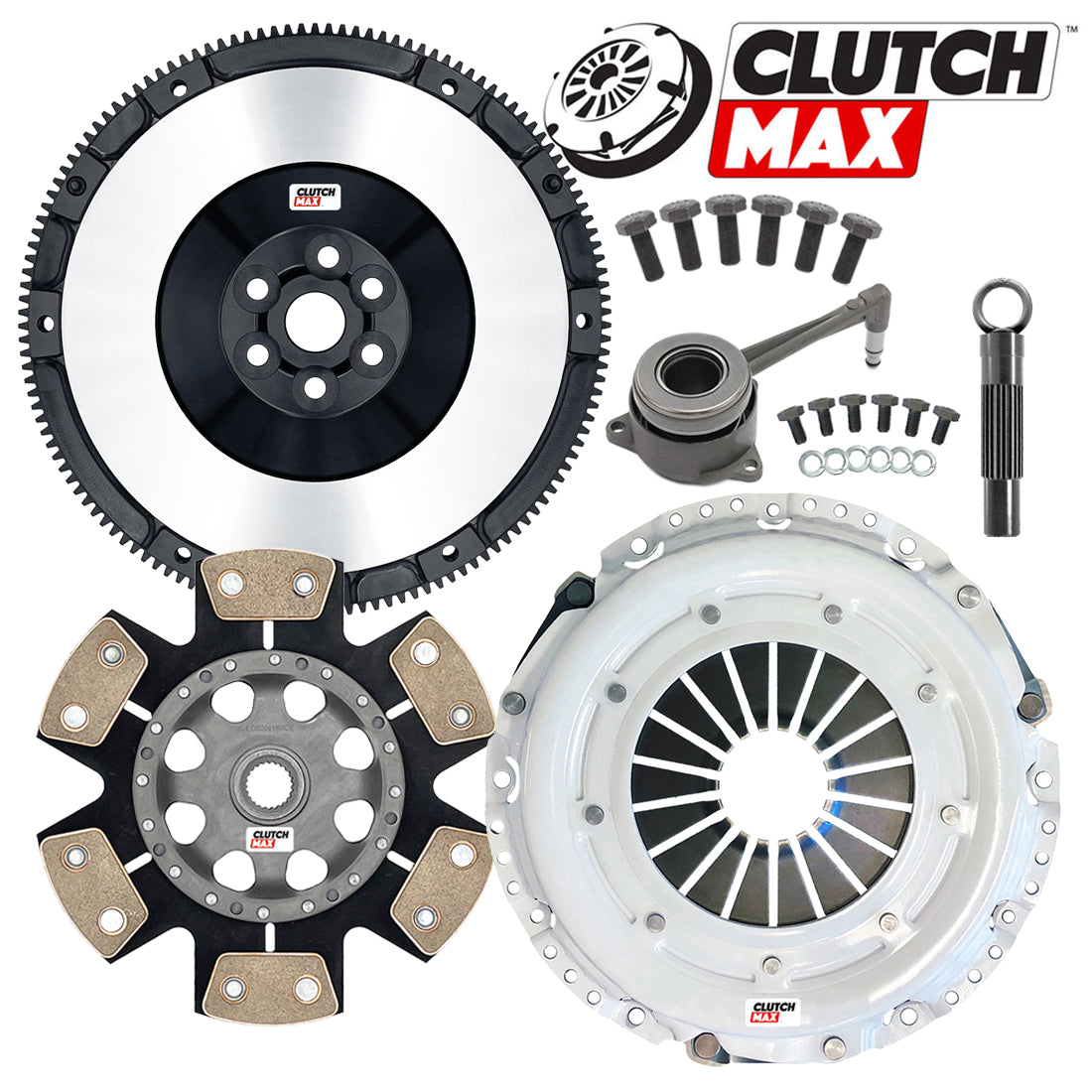 CLUTCHMAX STAGE 4 CLUTCH KIT & PERFORMANCE CHROMOLY FLYWHEEL BUNDLE SET WITH SLAVE CYLINDER [CM17567HDDWS+LSF02017-ST4]