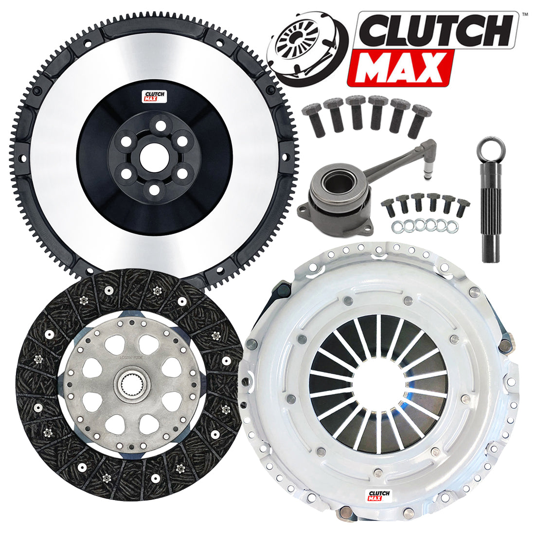 CLUTCHMAX STAGE 2R CLUTCH KIT & PERFORMANCE CHROMOLY FLYWHEEL BUNDLE SET WITH SLAVE CYLINDER [CM17567HDRWS+LSF02017-ST2R]