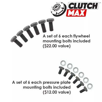 CLUTCHMAX  STAGE 2 CLUTCH KIT & PERFORMANCE CHROMOLY FLYWHEEL WITH SLAVE CYLINDER BUNDLE SET [CM17167HDRWS-LSF02017-ST2]