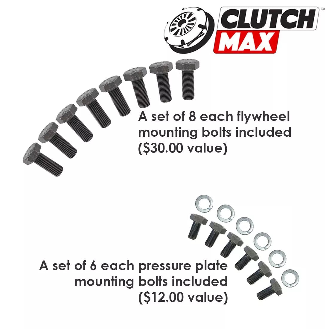 CLUTCHMAX  STAGE 2 CLUTCH KIT & PERFORMANCE CHROMOLY FLYWHEEL WITH SLAVE CYLINDER BUNDLE SET [CM17168HDRWS+LSF17168-ST2R]