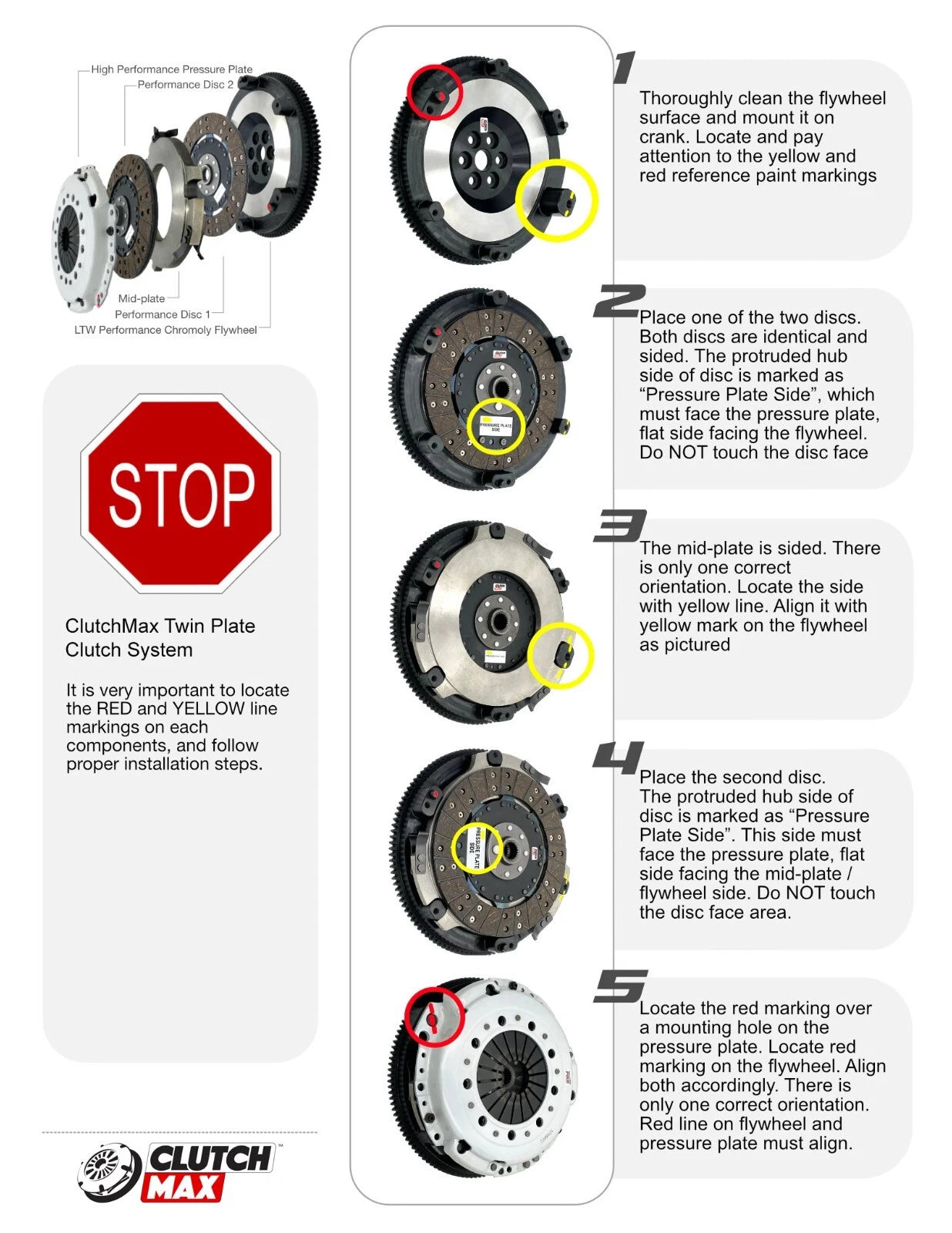 CLUTCHMAX 700HP TWIN PLATE CLUTCH KIT & PERFORMANCE CHROMOLY FLYWHEEL BUNDLE SET [CM07230MP-CK]