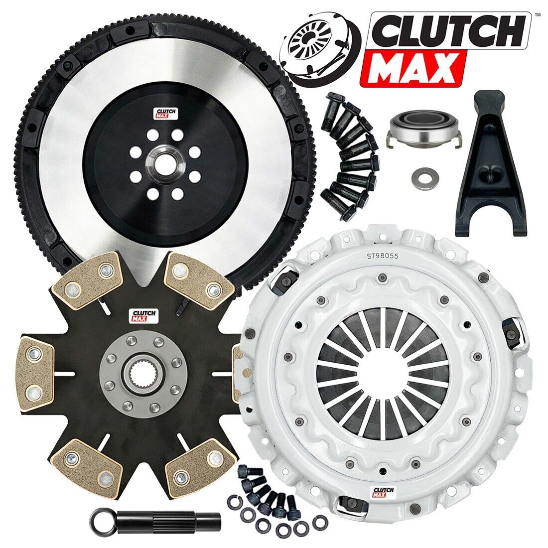 CLUTCHMAX  STAGE 4 CLUTCH KIT & PERFORMANCE CHROMOLY FLYWHEEL & FORK BUNDLE SET [CM08819HDDLSF-CFP140-ST4]