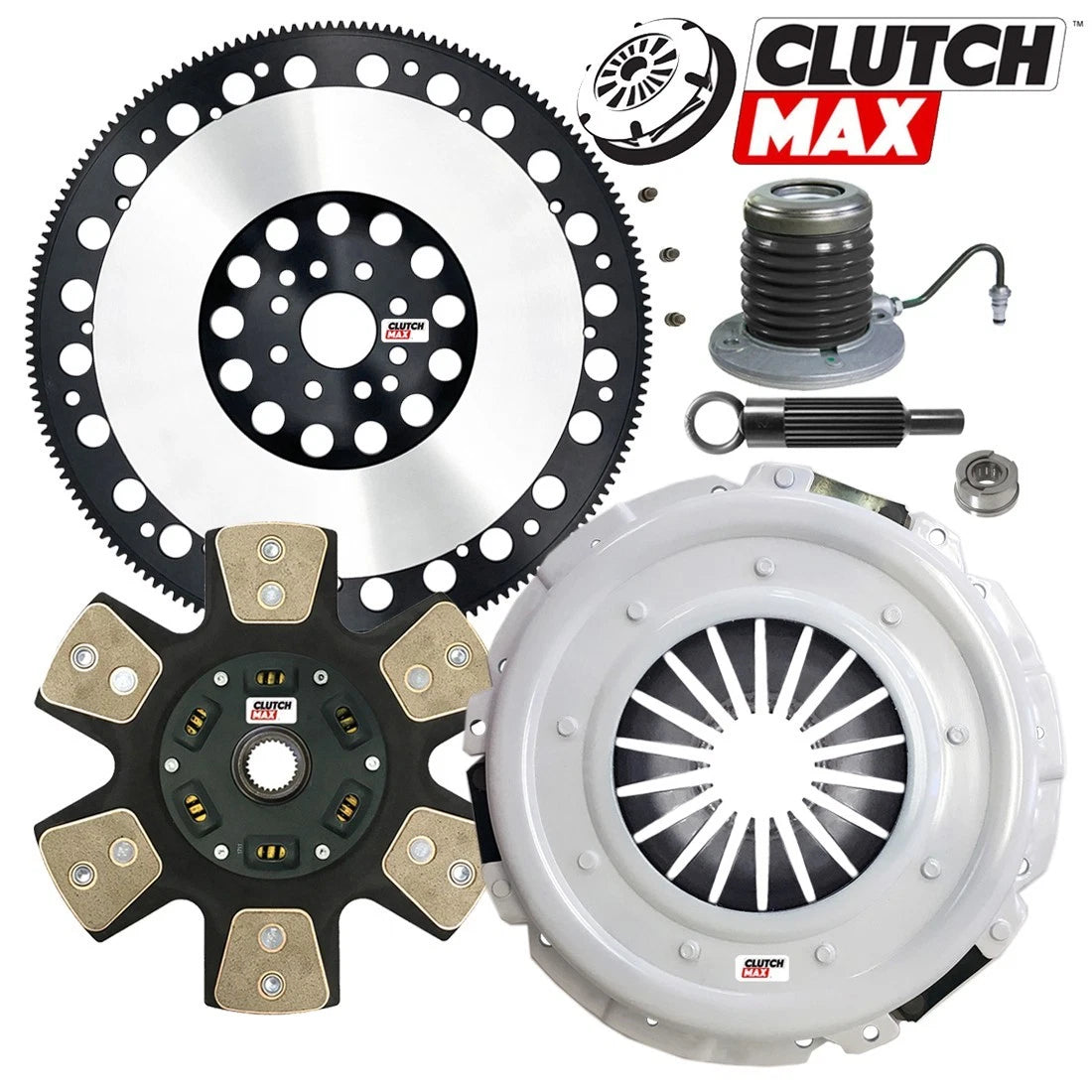 CLUTCHMAX  STAGE 4 CLUTCH KIT & PERFORMANCE CHROMOLY FLYWHEEL WITH SLAVE CYLINDER BUNDLE SET [CM07953HDCWS-LSF07024-ST4]