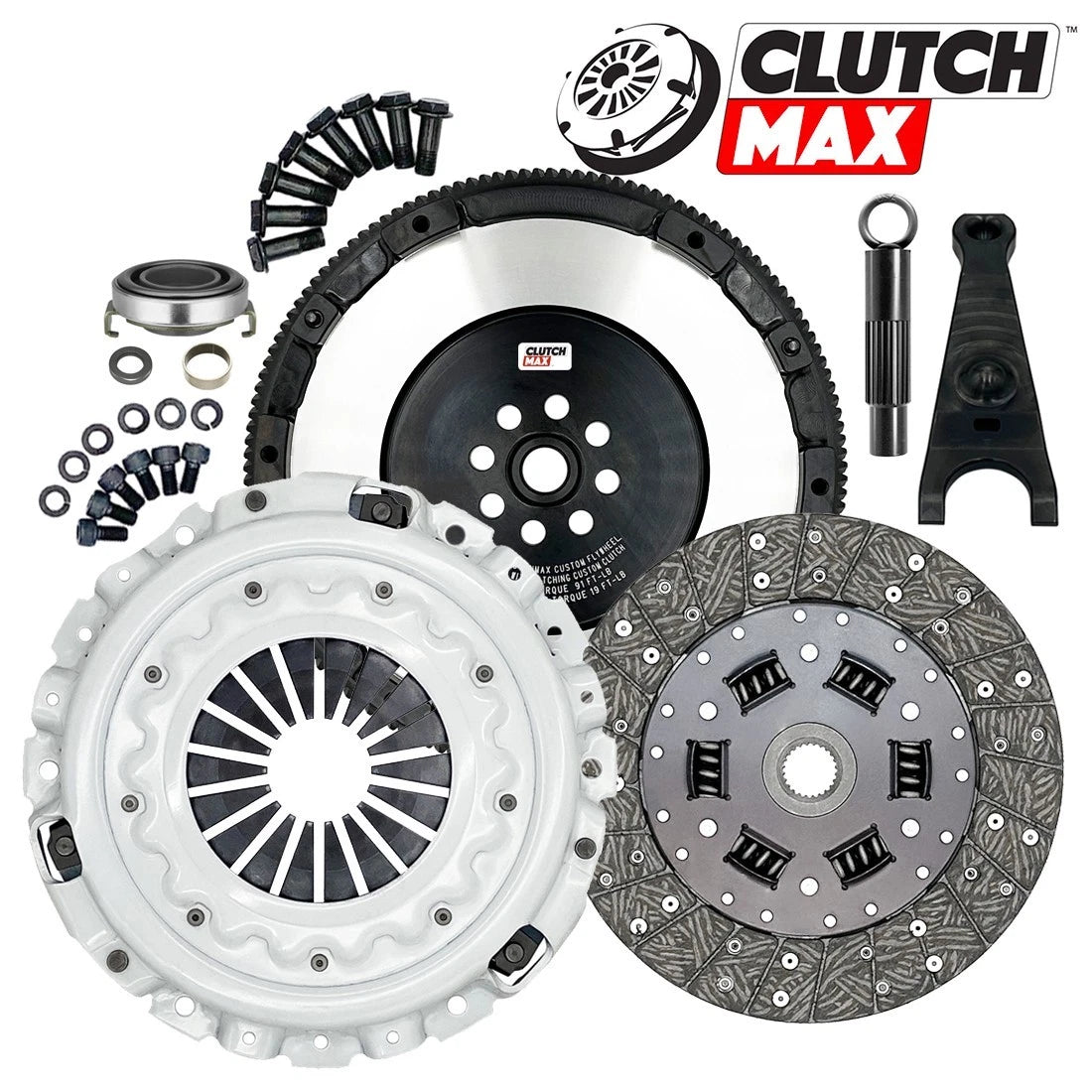 CLUTCHMAX OEM CLUTCH KIT & PERFORMANCE CHROMOLY FLYWHEEL & FORK BUNDLE SET [CM08819HDLSF-CFP140-CK]