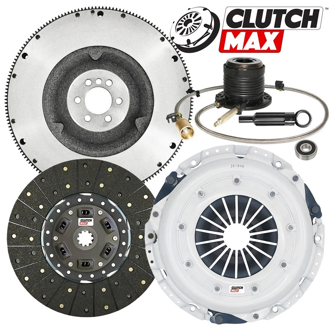 CLUTCHMAX  STAGE 2 CLUTCH KIT & FLYWHEEL WITH SLAVE CYLINDER BUNDLE SET [CM04182HDWS-FW167577-ST2]