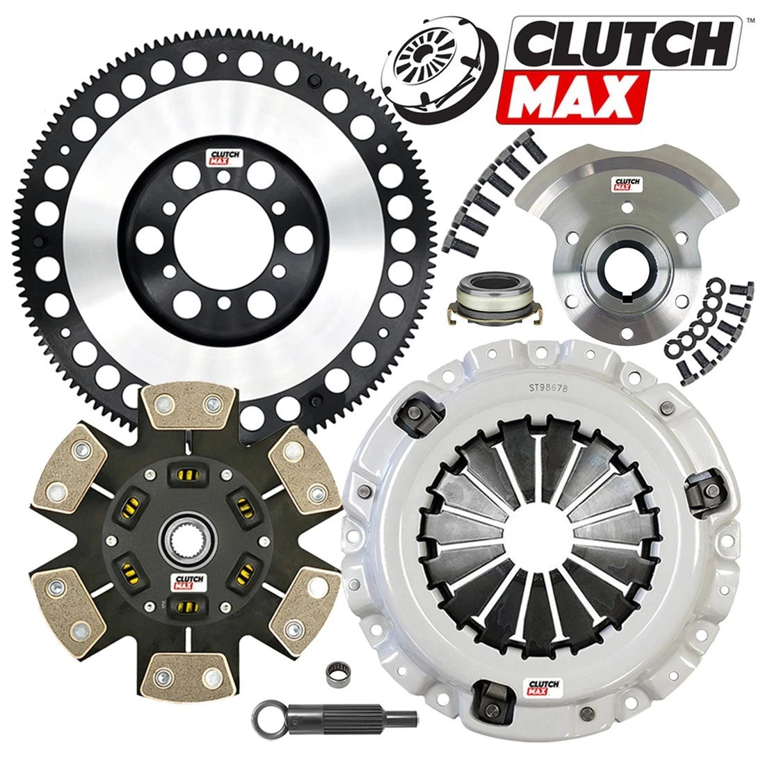 CLUTCHMAX  STAGE 4 CLUTCH KIT & PERFORMANCE CHROMOLY FLYWHEEL COUNTER WEIGHT BUNDLE SET [CM10061HDCLSF-CW-03-ST4]