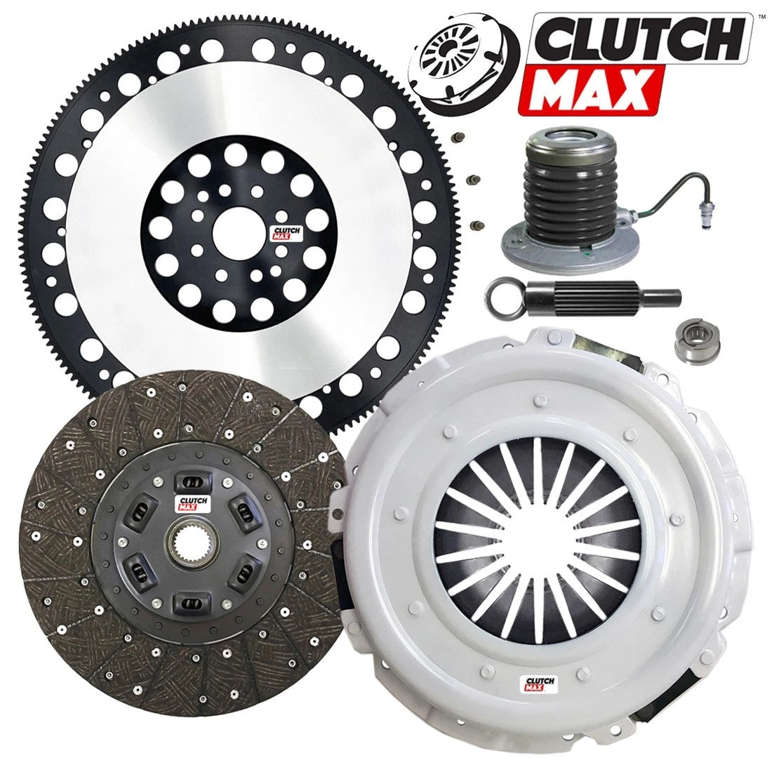 CLUTCHMAX  STAGE 2 CLUTCH KIT & PERFORMANCE CHROMOLY FLYWHEEL WITH SLAVE CYLINDER BUNDLE SET [CM07953HDWS-LSF07024-ST2]