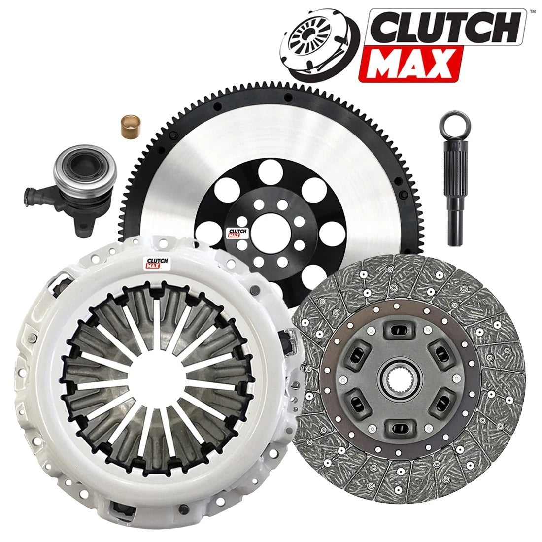 CLUTCHMAX OEM CLUTCH KIT & PERFORMANCE CHROMOLY FLYWHEEL WITH SLAVE CYLINDER BUNDLE SET [CM06082HDWS-LSF06082-CK]