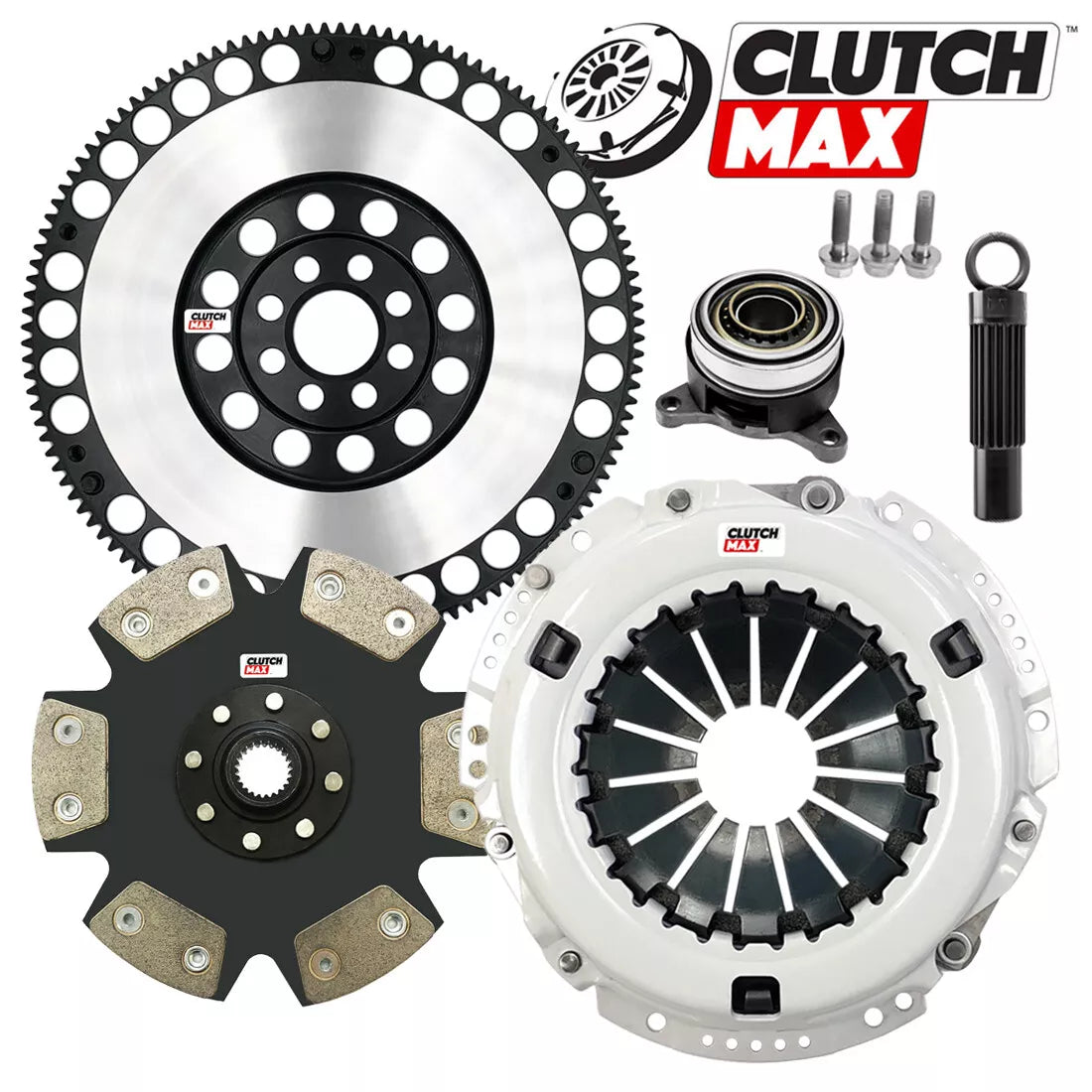 CLUTCHMAX STAGE 4 CLUTCH KIT & PERFORMANCE CHROMOLY FLYWHEEL WITH SLAVE CYLINDER BUNDLE SET [CM16087HDDWS-LSF16082-ST4]