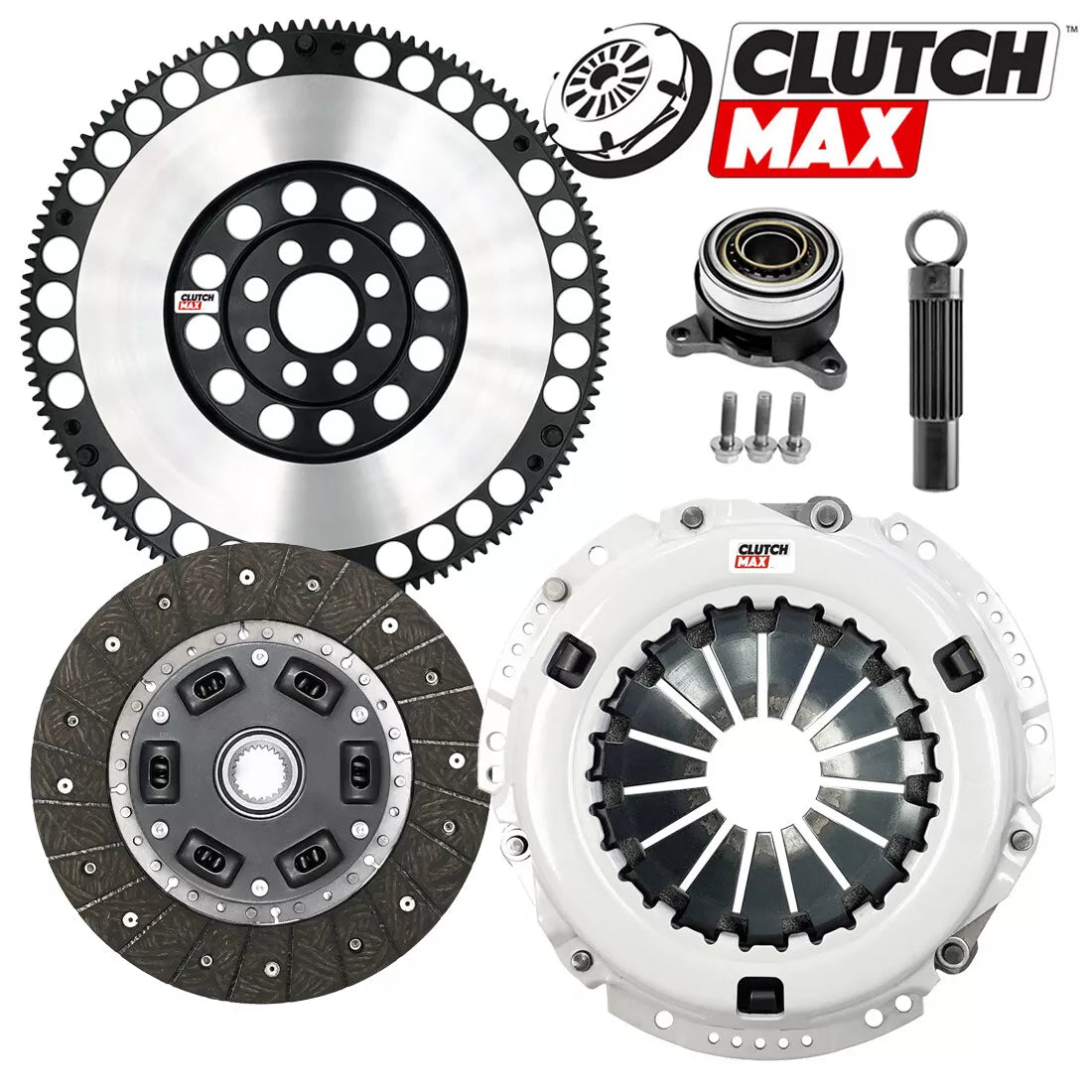 CLUTCHMAX STAGE 2 CLUTCH KIT & PERFORMANCE CHROMOLY FLYWHEEL WITH SLAVE CYLINDER BUNDLE SET [CM16087HDWS-LSF16082-ST2]