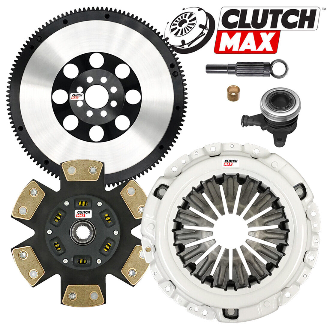 CLUTCHMAX  STAGE 3 CLUTCH KIT & PERFORMANCE CHROMOLY FLYWHEEL WITH SLAVE CYLINDER BUNDLE SET [CM06082HDCWS-LSF06082-ST3]