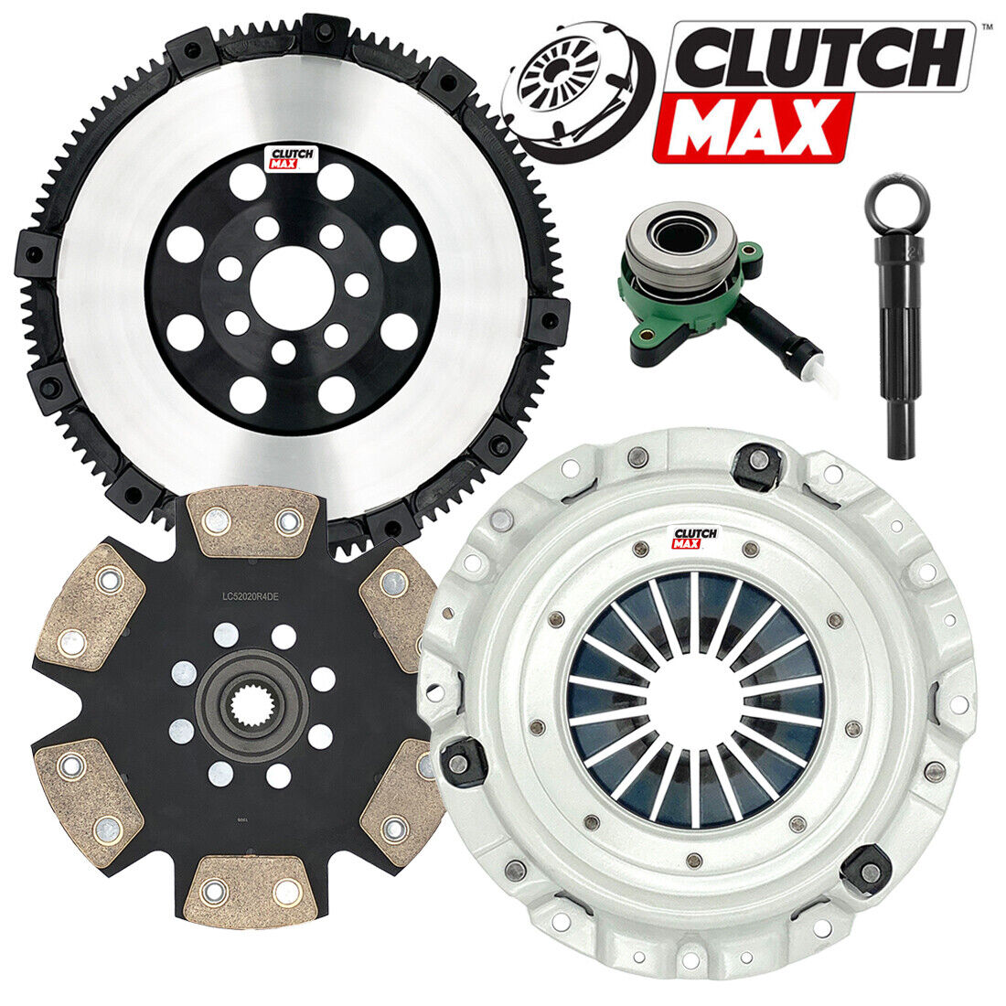 CLUTCHMAX  STAGE 4 CLUTCH KIT & PERFORMANCE CHROMOLY FLYWHEEL WITH SLAVE CYLINDER BUNDLE SET [CM05012HDDWS-LSF05012-ST4]