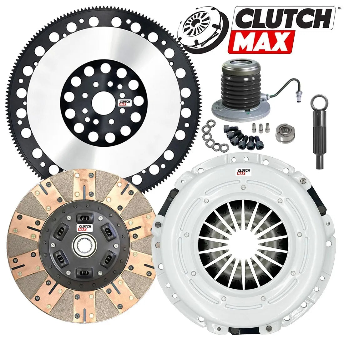 CLUTCHMAX STAGE 3 CLUTCH KIT & PERFORMANCE CHROMOLY FLYWHEEL WITH SLAVE CYLINDER BUNDLE SET [CM07809DFWS-LSF07809-ST3]