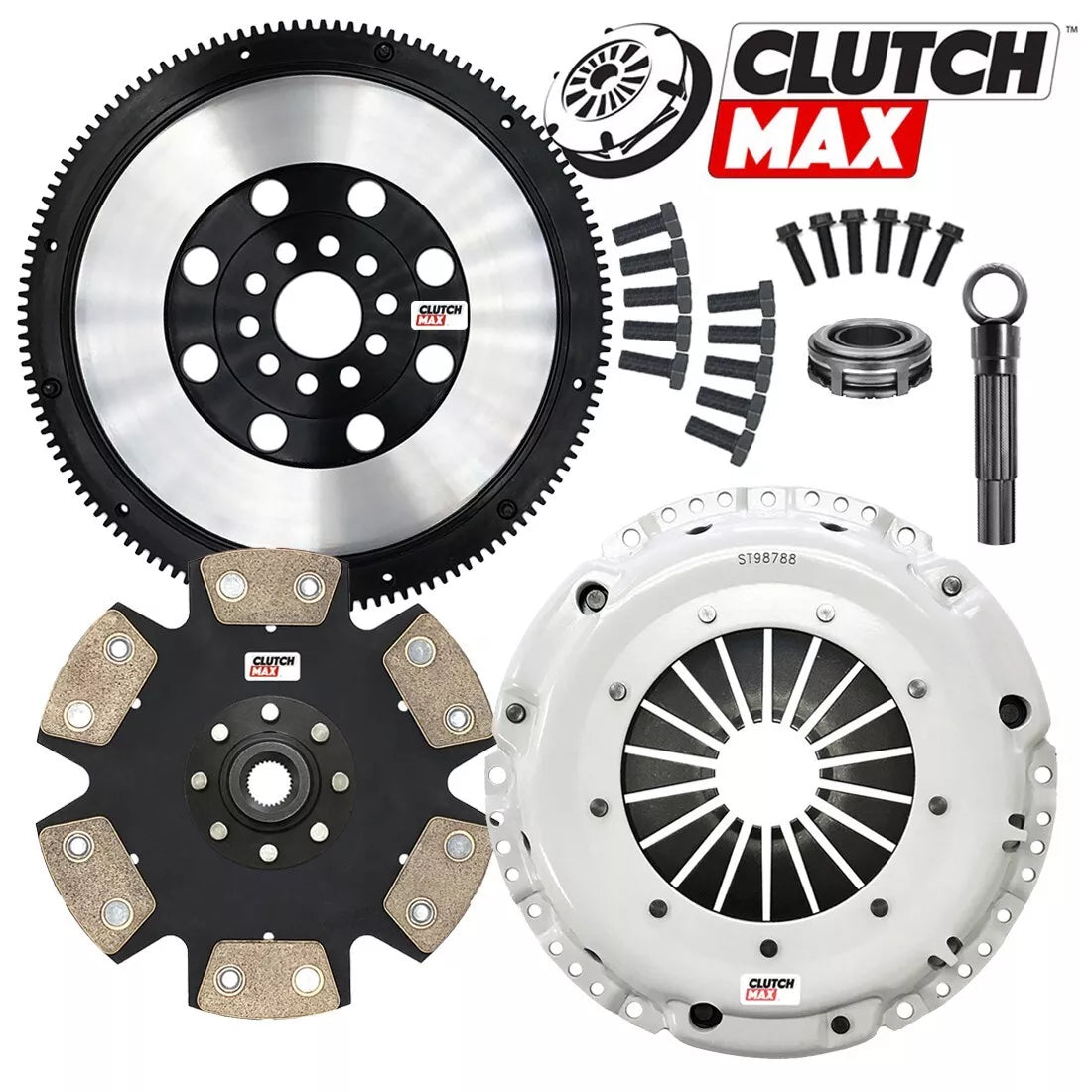 CLUTCHMAX  STAGE 4 CLUTCH KIT & PERFORMANCE CHROMOLY FLYWHEEL BUNDLE SET [CM17036HDDLSF-ST4]