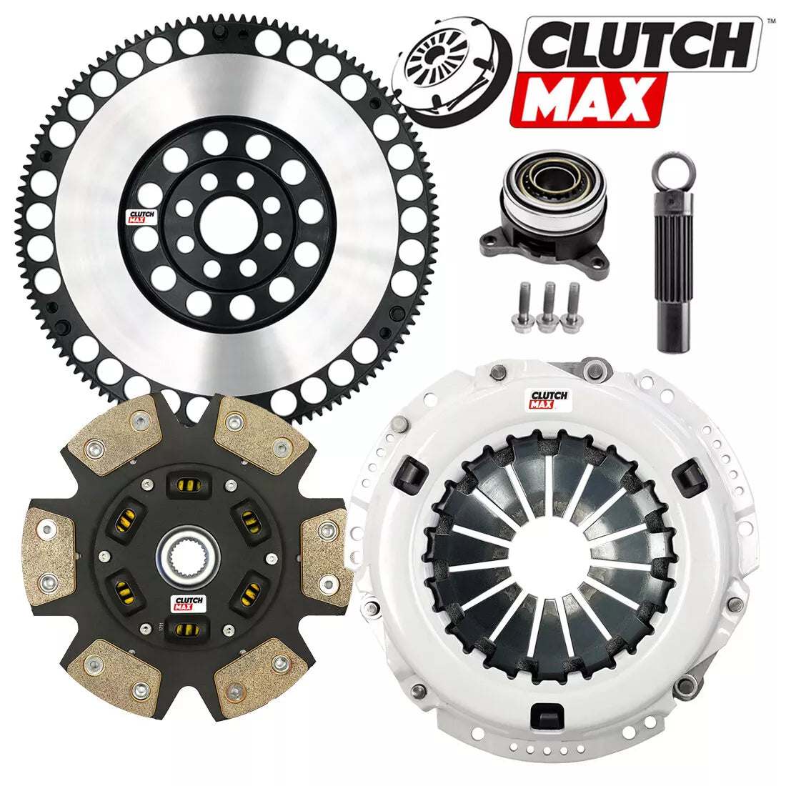 CLUTCHMAX STAGE 3 CLUTCH KIT & PERFORMANCE CHROMOLY FLYWHEEL WITH SLAVE CYLINDER BUNDLE SET [CM16087HDCWS-LSF16082-ST3]