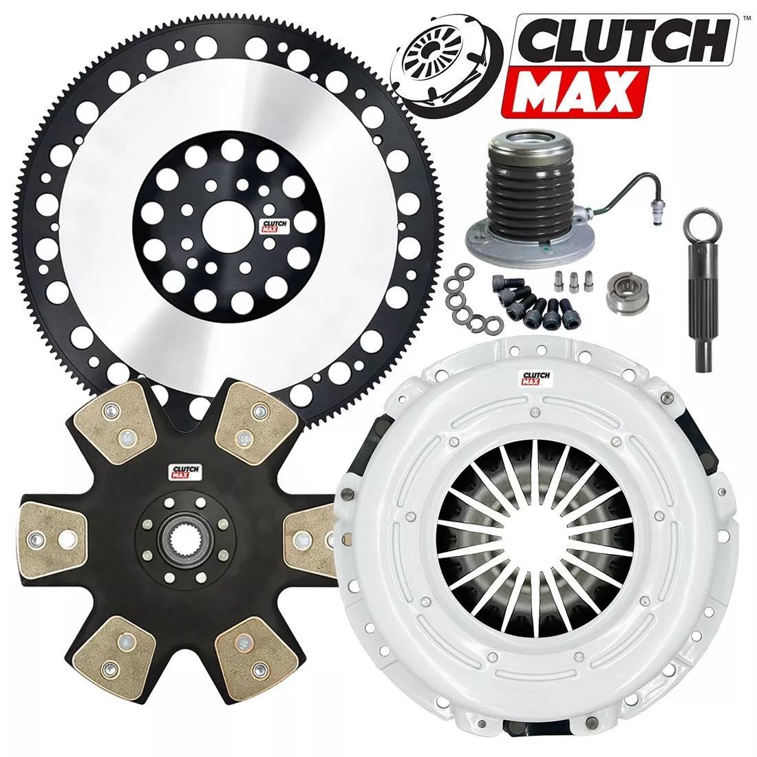 CLUTCHMAX STAGE 5 CLUTCH KIT & PERFORMANCE CHROMOLY FLYWHEEL WITH SLAVE CYLINDER BUNDLE SET [CM07809HDDWS-LSF07809-ST5]