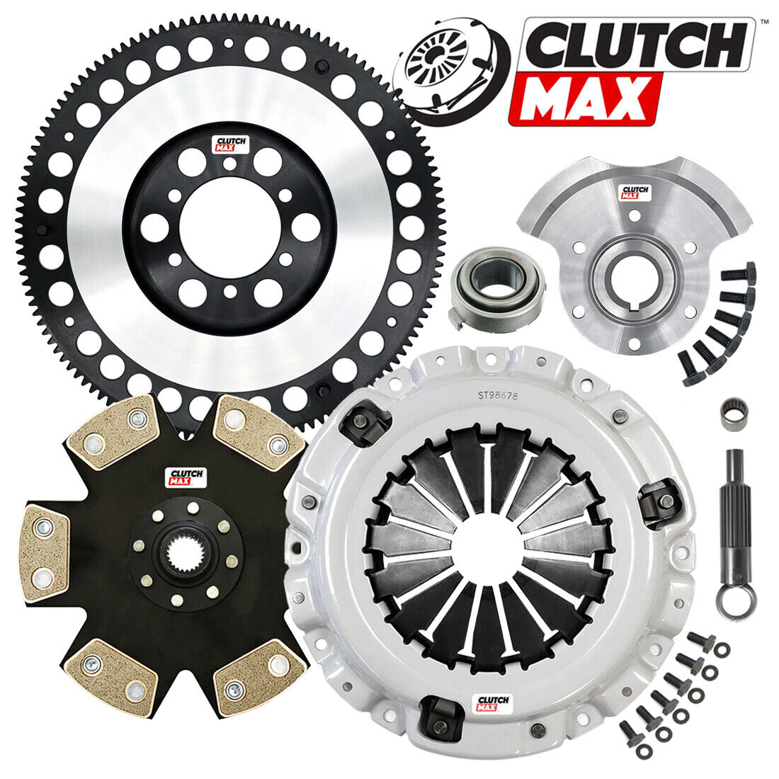 CLUTCHMAX  STAGE 4 CLUTCH KIT & PERFORMANCE CHROMOLY FLYWHEEL COUNTER WEIGHT BUNDLE SET [CM10037HDDLSF-CW-02-ST4]