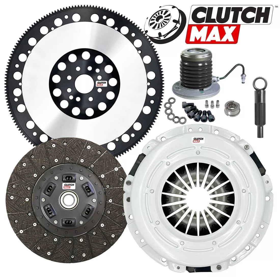 CLUTCHMAX STAGE 2 CLUTCH KIT & PERFORMANCE CHROMOLY FLYWHEEL WITH SLAVE CYLINDER BUNDLE SET [CM07809HDWS-LSF07809-ST2]