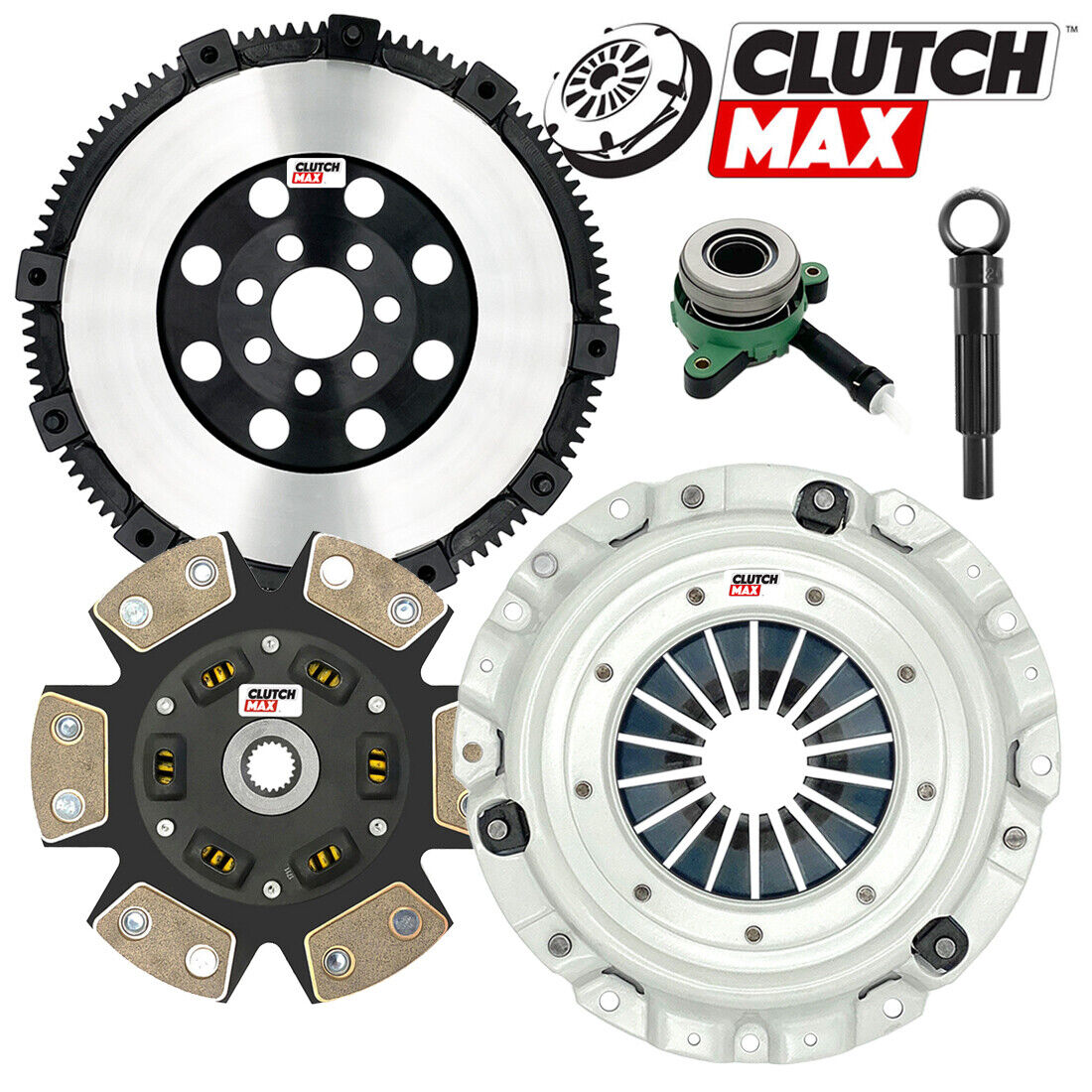 CLUTCHMAX  STAGE 3 CLUTCH KIT & PERFORMANCE CHROMOLY FLYWHEEL WITH SLAVE CYLINDER BUNDLE SET [CM05012HDCWS-LSF05012-ST3]