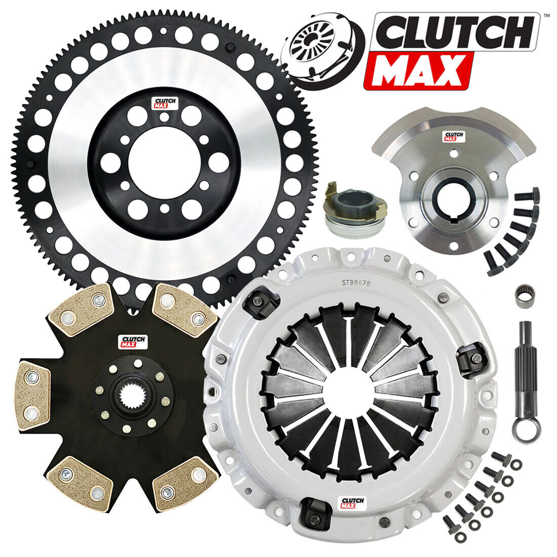 CLUTCHMAX  STAGE 4 CLUTCH KIT & PERFORMANCE CHROMOLY FLYWHEEL COUNTER WEIGHT BUNDLE SET [CM10061HDDLSF-CW-03-ST4]