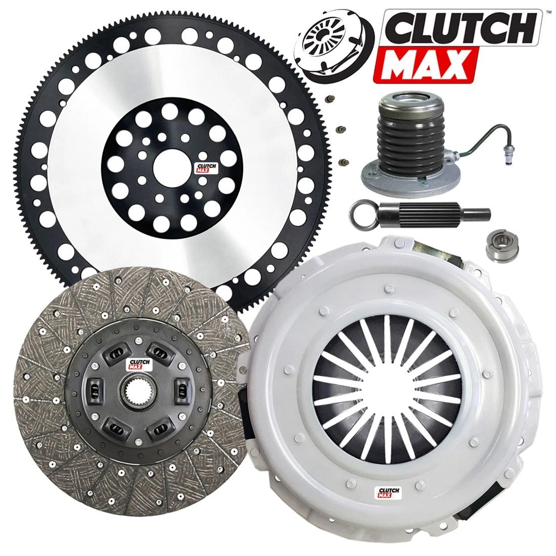 CLUTCHMAX  STAGE 1 CLUTCH KIT & PERFORMANCE CHROMOLY FLYWHEEL WITH SLAVE CYLINDER BUNDLE SET [CM07953HDWS-LSF07024-ST1]