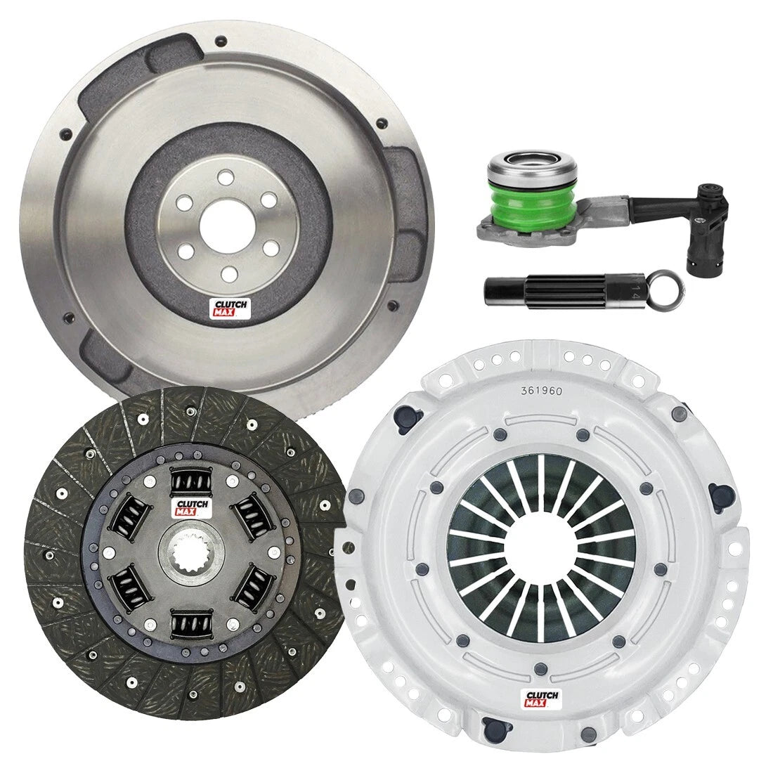CLUTCHMAX  STAGE 2 CLUTCH KIT & FLYWHEEL WITH SLAVE CYLINDER BUNDLE SET [CM04218HDWS-FW167610-ST2]