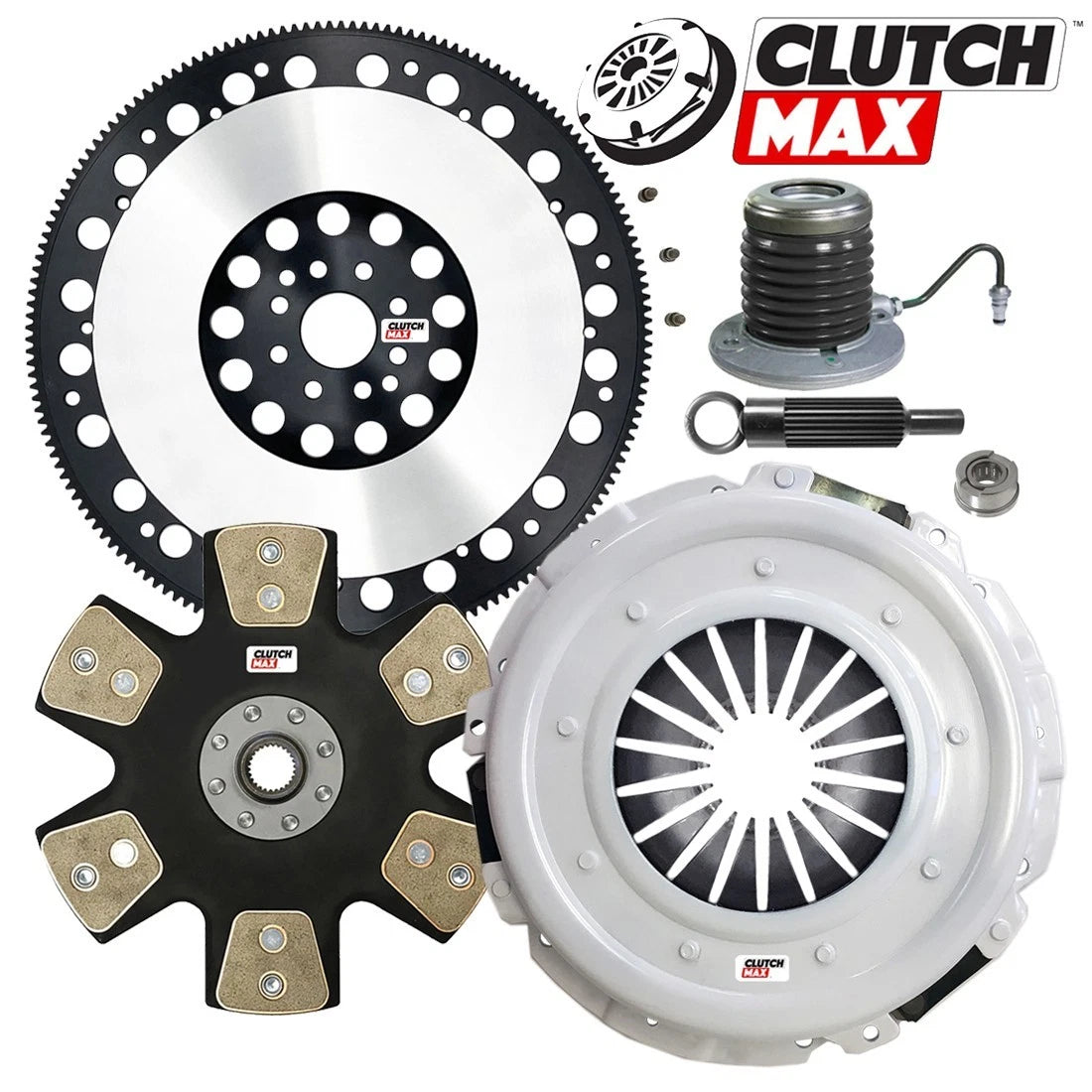 CLUTCHMAX  STAGE 5 CLUTCH KIT & PERFORMANCE CHROMOLY FLYWHEEL WITH SLAVE CYLINDER BUNDLE SET [CM07953HDDWS-LSF07024-ST5]