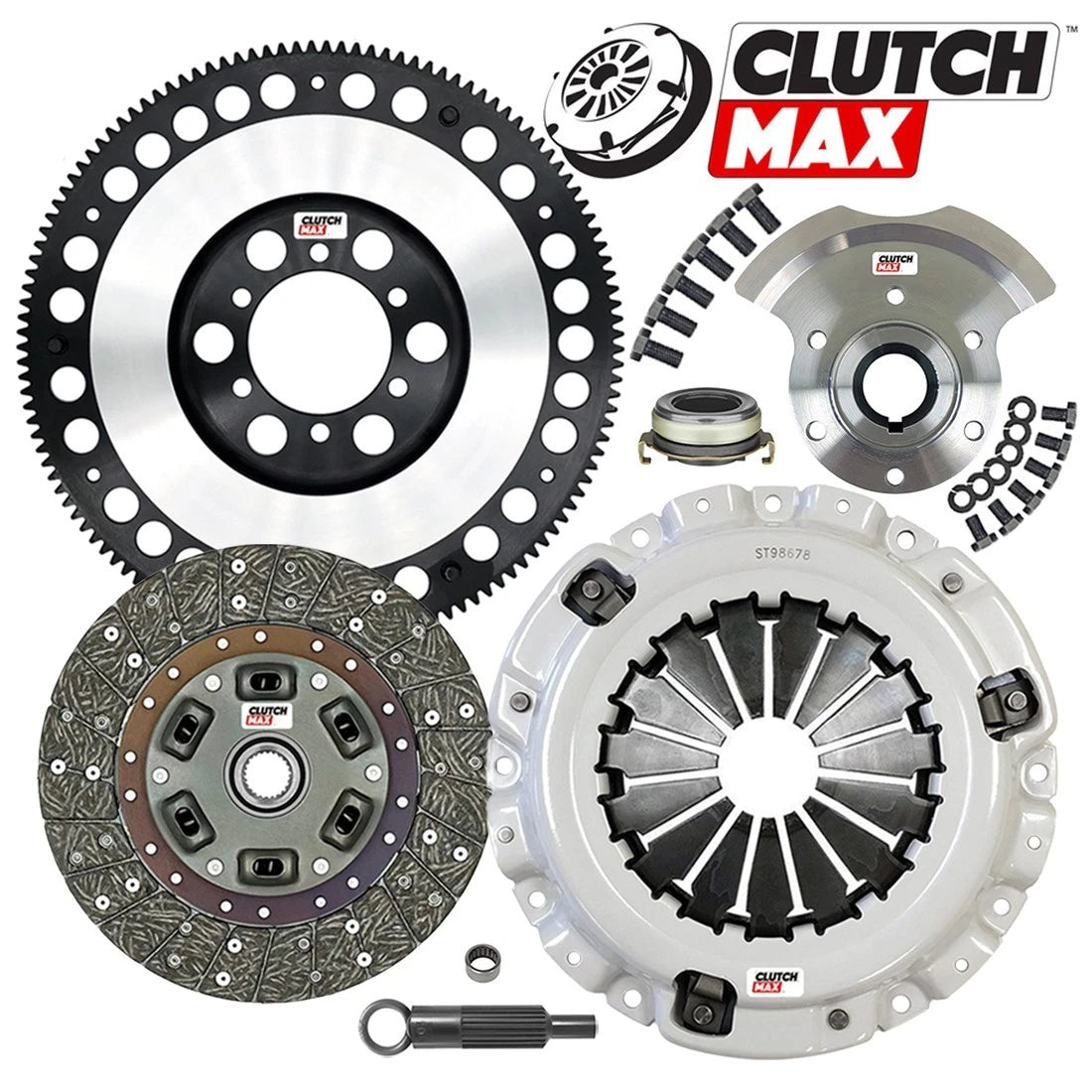 CLUTCHMAX  STAGE 2 CLUTCH KIT & PERFORMANCE CHROMOLY FLYWHEEL COUNTER WEIGHT BUNDLE SET [CM10061HDLSF-CW-03-ST2]