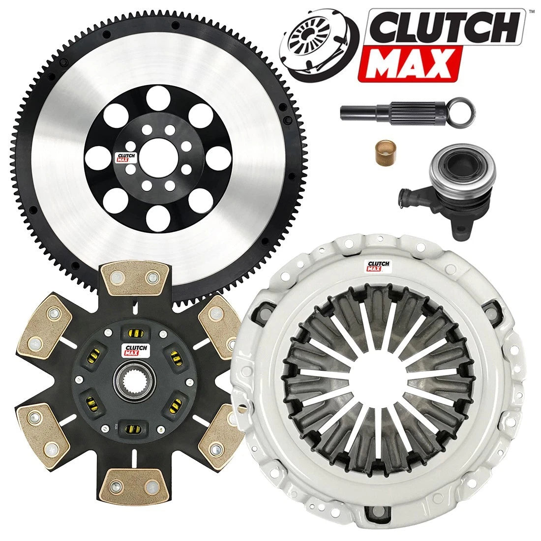 CLUTCHMAX  STAGE 3 CLUTCH KIT & PERFORMANCE CHROMOLY FLYWHEEL WITH SLAVE CYLINDER BUNDLE SET [CM06082HDCWS-LSF06082-ST3]